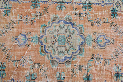 Large Turkish Rug 8.8x5.5 ft Vintage Rug Faded Oushak Rug Living Room Carpet B20