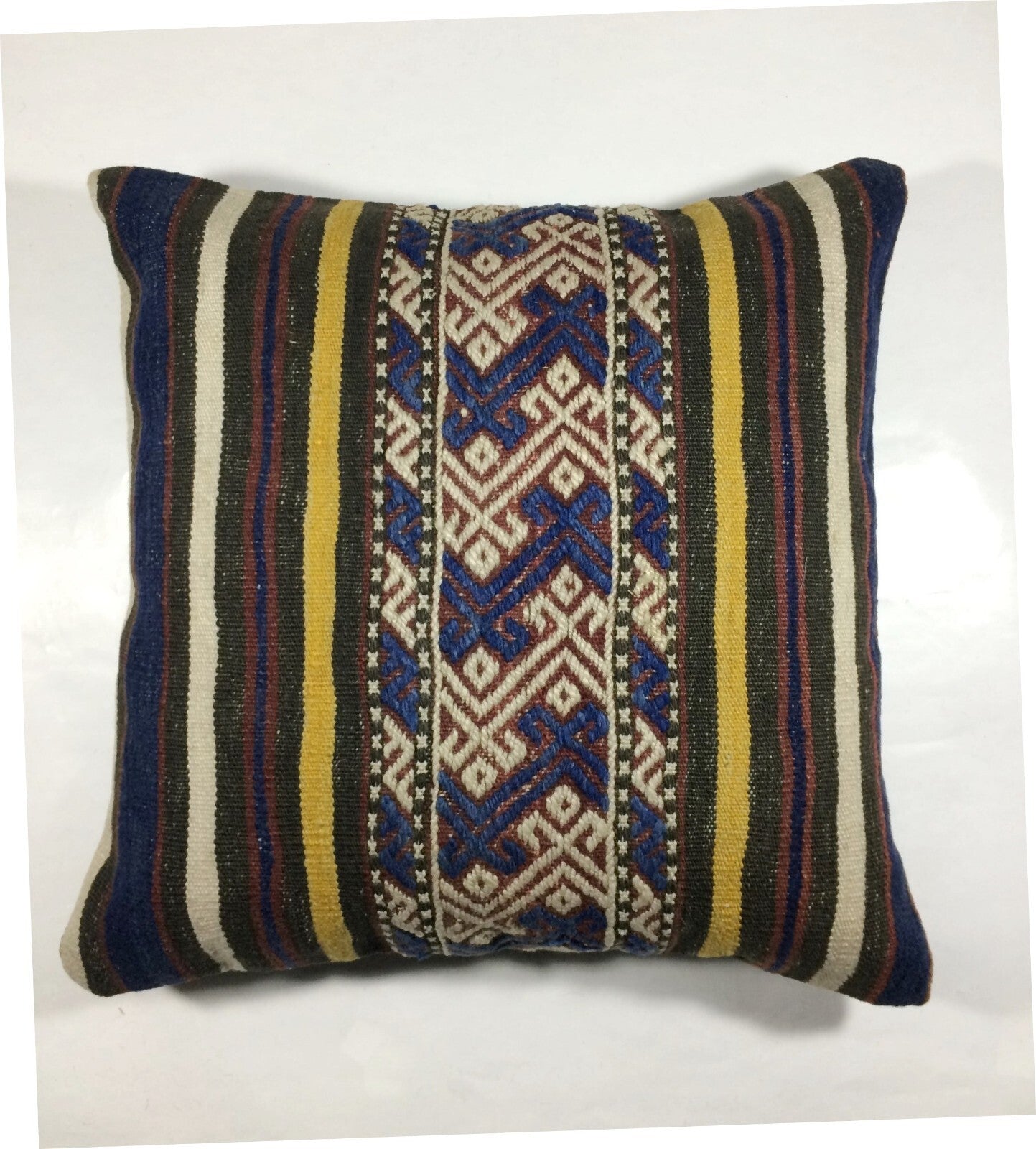 18"x18" Kilim Pillow Cover  Handmade Turkish Vintage Cushion Tribal Lumbar 198