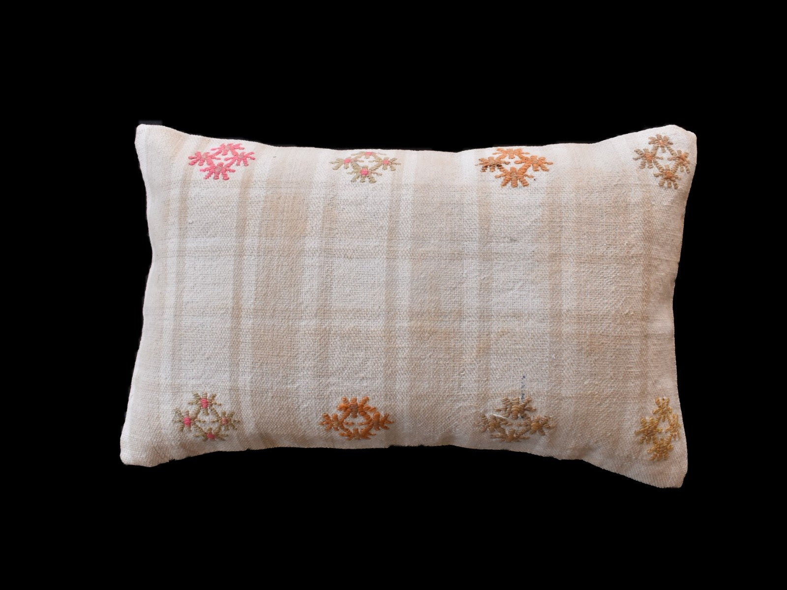 Kilim Pillow Cover 12x20 Handmade Turkish Rug Boho Ethnic Lumbar Cushion 3333