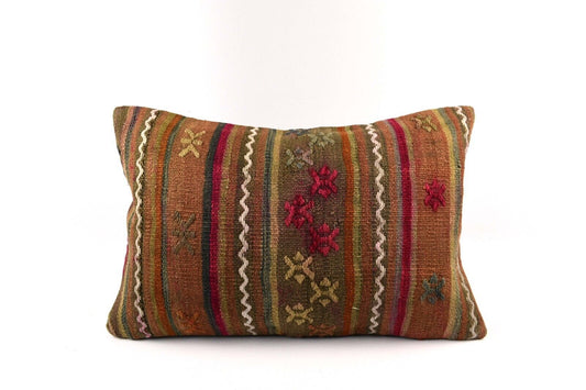 16x24 Kilim Pillow Cover Handmade Vintage Anatolian Lumbar Cushion Cover 4771