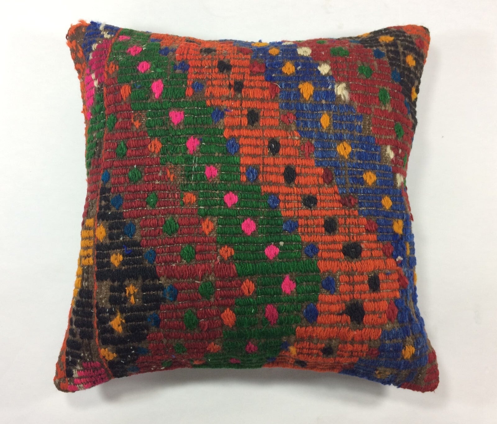 18"x18" Kilim Pillow Cover  Handmade Turkish Vintage Cushion Tribal Lumbar 1282