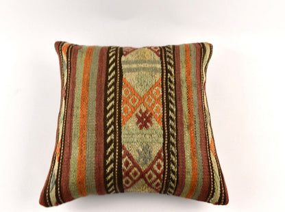 20x20 Kilim Pillow Cover Handmade Vintage Oushak Kilim Cushion Cover 4704