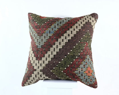 20x20 Kilim Pillow Cover Handmade Vintage Oushak Kilim Cushion Cover 1861