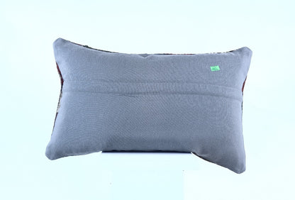 Kilim Pillow Cover 12x20 Handmade Turkish Rug Boho Ethnic Lumbar Cushion 1902