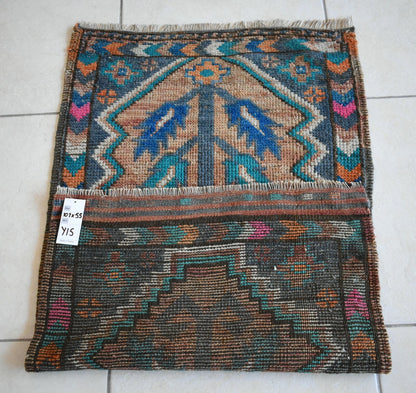 Turkish Runner 3.3x1.8 ft Runner Vintage Oushak Runner Small Faded Runner Y15