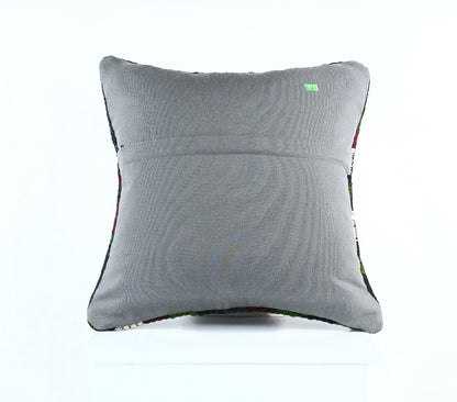 18"x18" Kilim Pillow Cover  Handmade Turkish Vintage Cushion Tribal Lumbar E1387