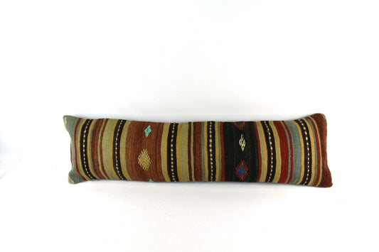 Long Kilim Pillow Cover 12x42 Vintage Ethnic Decorative Kilim Lumbar 4072