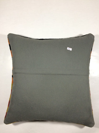 18"x18" Kilim Pillow Cover  Handmade Turkish Vintage Cushion Tribal Lumbar 740