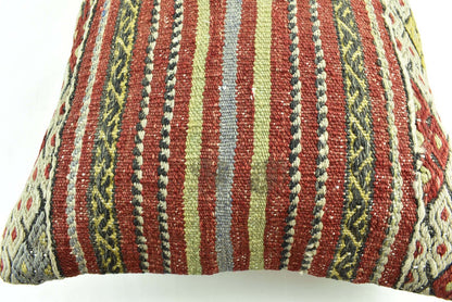18"x18" Kilim Pillow Cover  Handmade Turkish Vintage Cushion Tribal Lumbar 2999
