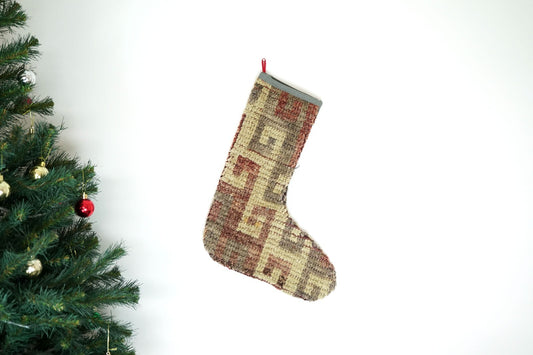 Kilim Christmas Stocking Vintage Rug Stocking Ethnic Decorative Xmas Socks S531