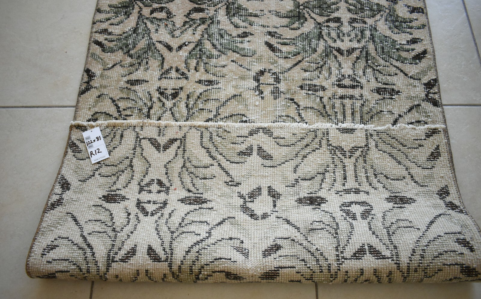 Small Turkish Runner 4x2.6 ft Vintage Runner Hallway Runner Handwoven Runner R12