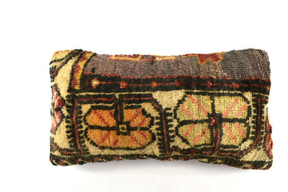 Kilim Lumbar Pillow Cover 10x20 Decorative Handmade Sofa Couch Cushion A2750