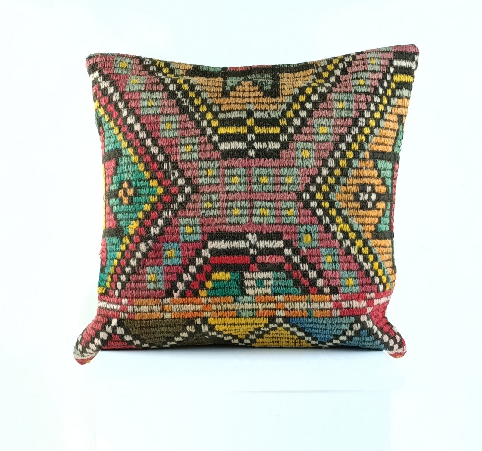 20x20 Kilim Pillow Cover Handmade Vintage Oushak Kilim Cushion Cover 2364