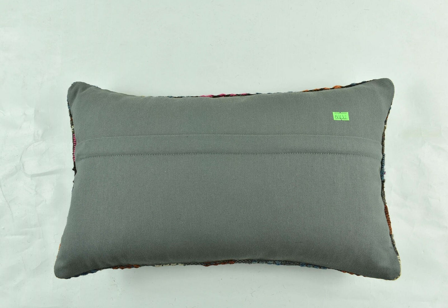 Kilim Pillow Cover 12x20 Turkish Handmade Vintage Couch Lumbar Cushion  A1830