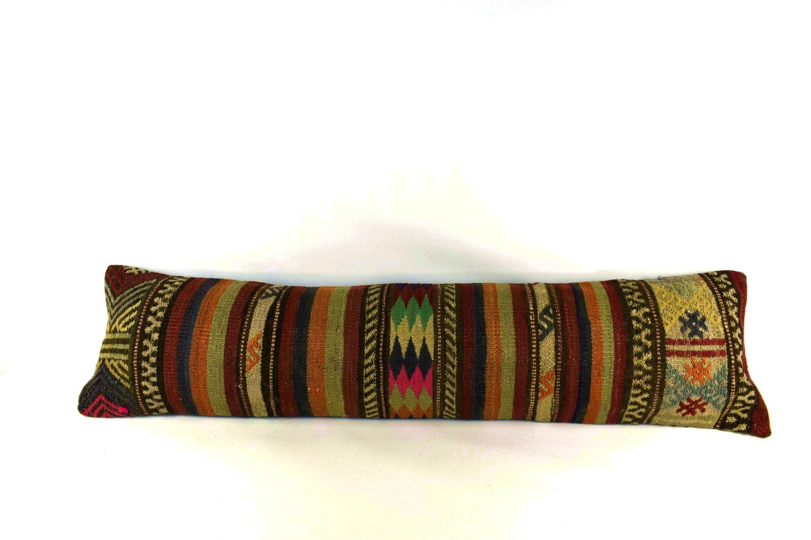 12x48 Vintage Rug Pillow Cover Handwoven Kilim Lumbar Pillow Cover 4339