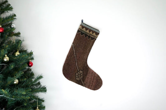 Kilim Christmas Stocking Vintage Rug Stocking Ethnic Decorative Xmas Socks S504