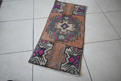  Oushak Runner 3x1.3 ft Vintage Turkish Runner Floor Runner Faded Runner Y21