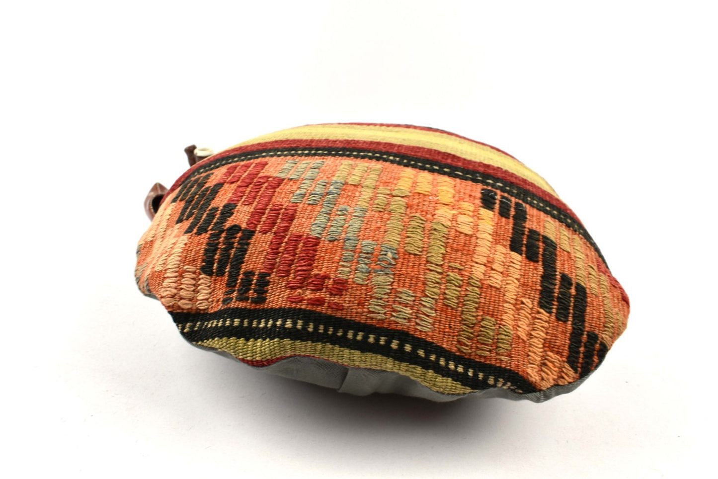 Kilim Round Pillow Cover 18" in Tribal Vintage Turkish Carpet Round Cushion 4951