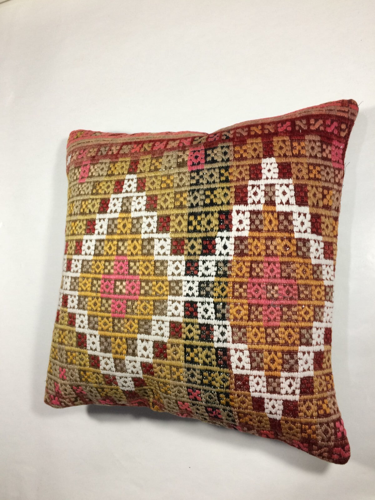 18"x18" Kilim Pillow Cover  Handmade Turkish Vintage Cushion Tribal Lumbar 686