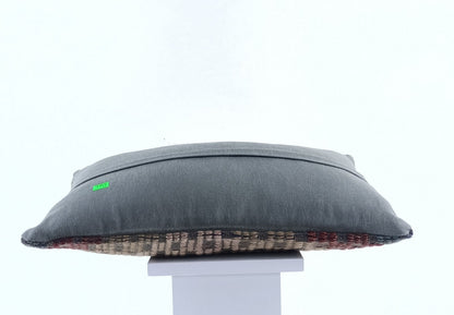 Kilim Pillow Cover 12x20 Handmade Turkish Rug Boho Ethnic Lumbar Cushion 1703