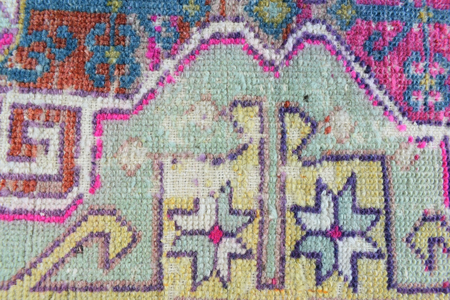 Anatolian Runner 3.3x1.7 ft Vintage Turkish Runner Oushak Runner Rug Y42