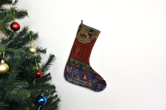 Kilim Christmas Stocking Vintage Rug Stocking Ethnic Decorative Xmas Socks S938