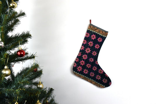 Kilim Christmas Stocking Vintage Rug Stocking Ethnic Decorative Xmas Socks S625