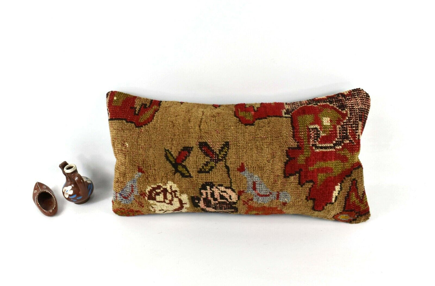 Kilim Lumbar Pillow Cover 10x20 Decorative Handmade Sofa Couch Cushion A2751