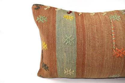 16x24 Kilim Pillow Cover Handmade Vintage Anatolian Lumbar Cushion Cover 4756