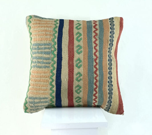 16x16 Ethnic Vintage Turkish Rug Pillow Cover Home Decorative Boho Cushion 2339