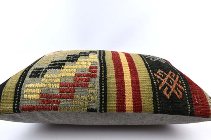 16x24 Kilim Pillow Cover Handmade Vintage Anatolian Lumbar Cushion Cover 4780
