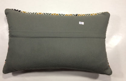 Kilim Pillow Cover 12x20 Handmade Turkish Rug Boho Ethnic Lumbar Cushion 904