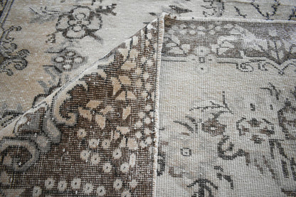 Turkish Rug 9.4x5.9 ft Vintage Rug Faded Oushak Rug Large Living Room Carpet B05