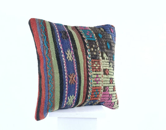 16x16 Ethnic Vintage Turkish Rug Pillow Cover Home Decorative Boho Cushion E830