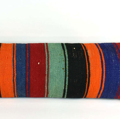 Long Kilim Pillow Cover 12x48 Handmade Oushak Rug Ethnic Ottoman Lumbar  A2130