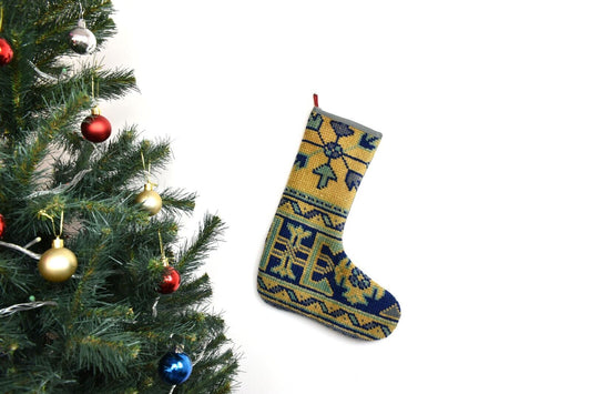 Kilim Christmas Stocking Vintage Rug Stocking Ethnic Decorative Xmas Socks S884