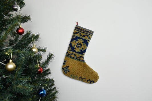 Kilim Christmas Stocking Vintage Rug Stocking Ethnic Decorative Xmas Socks S953