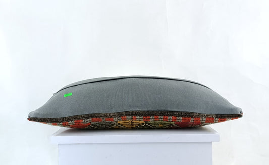 10x20 Kilim Lumbar Pillow Cover Vintage Ethnic Oushak Kilim Pillow Cover E1123