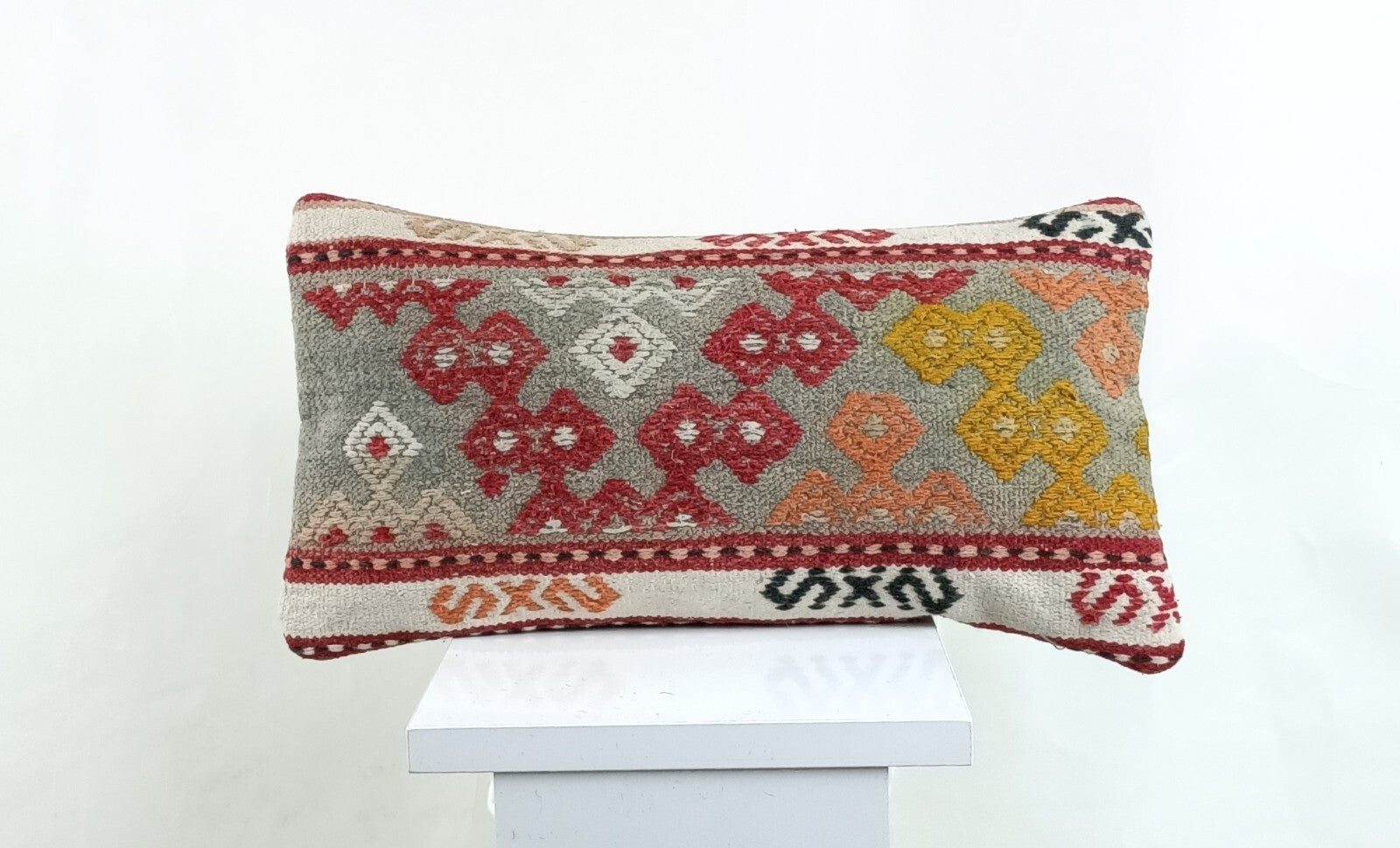 Turkish Cushion Cover 8"x16" Handmade Vintage Boho Ethnic Throw Pillow Case 2623