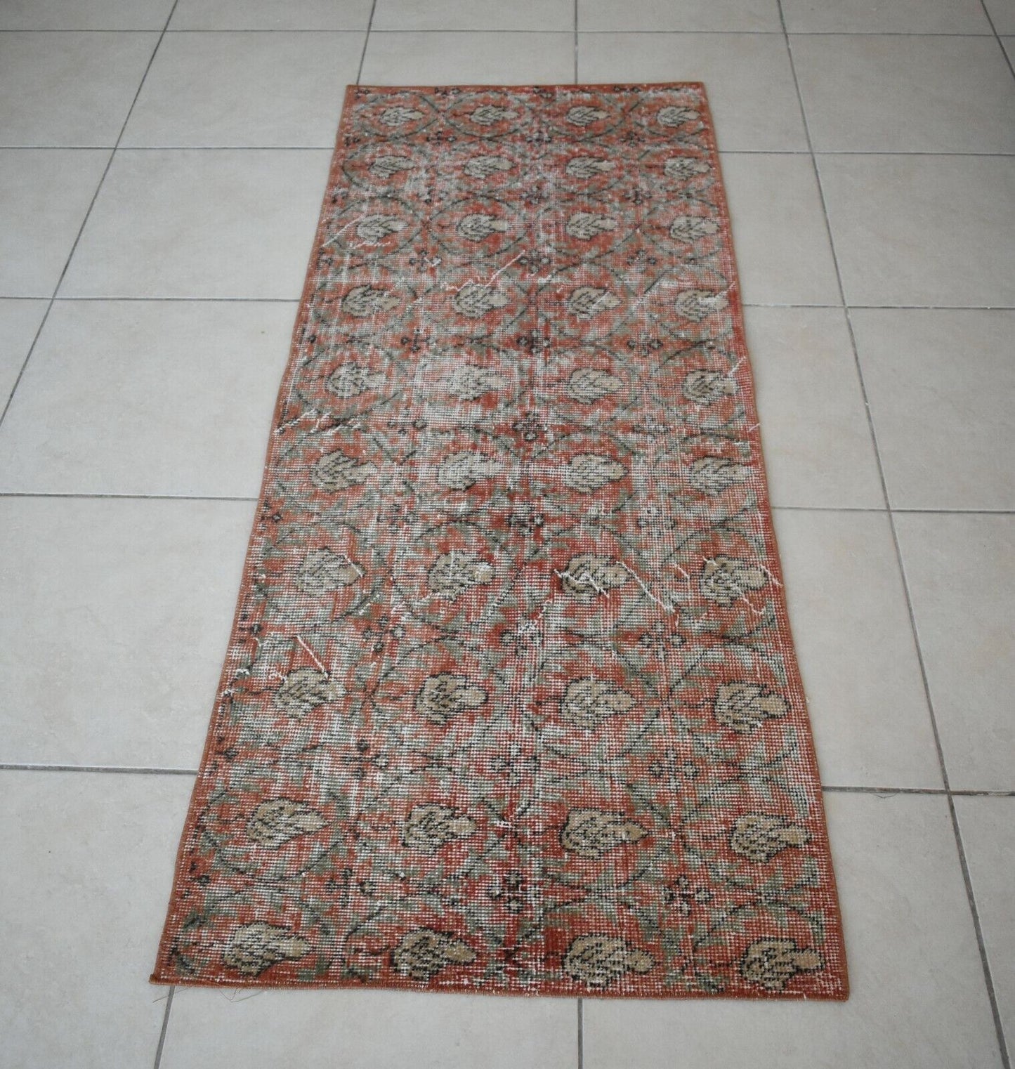 Vintage Runner 5.6x2.2 ft Oushak Runner Anatolian Rug Faded Turkish Runner R07