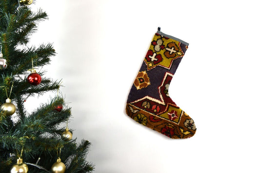 Kilim Christmas Stocking Vintage Rug Stocking Ethnic Decorative Xmas Socks S726