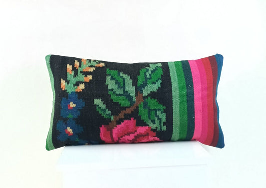 Home Decorative Handmade 12x24 Tribal Vintage Turkish Kilim Pillow Cover 2276