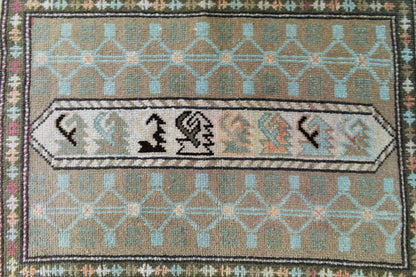 Turkish Runner 2.7x1.9 ft Mini Anatolian Rug Vintage Runner Turkish Runner Y104