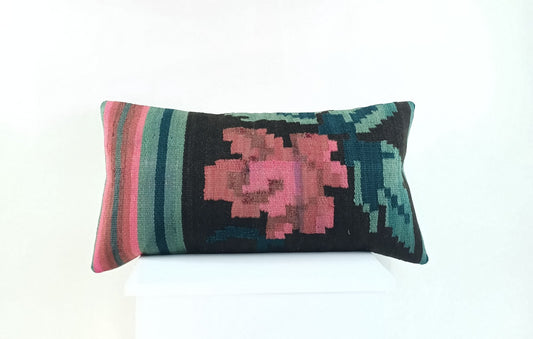 Home Decorative Handmade 12x24 Tribal Vintage Turkish Kilim Pillow Cover 2266