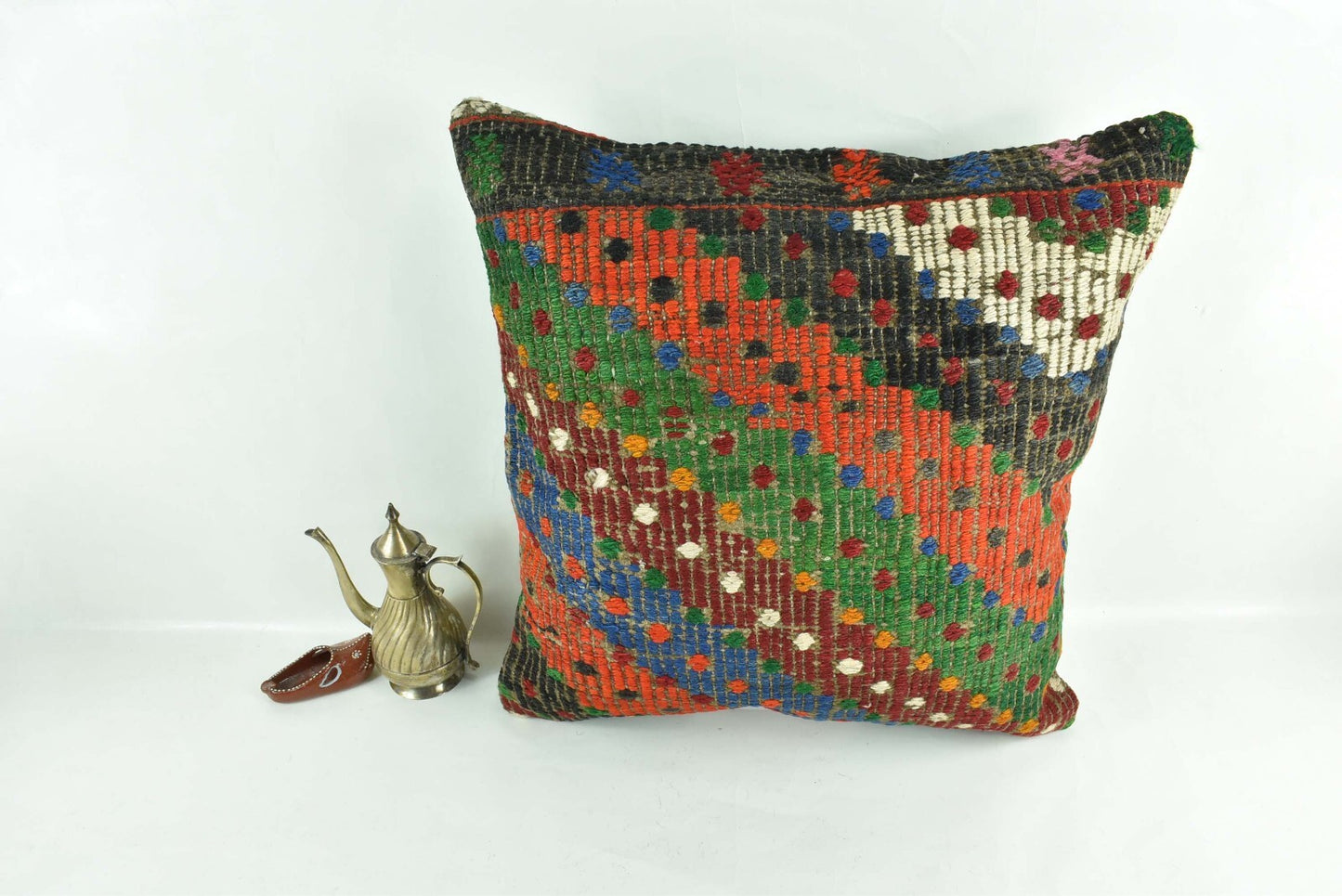 20x20 Kilim Pillow Cover Handmade Vintage Oushak Kilim Cushion Cover 2940