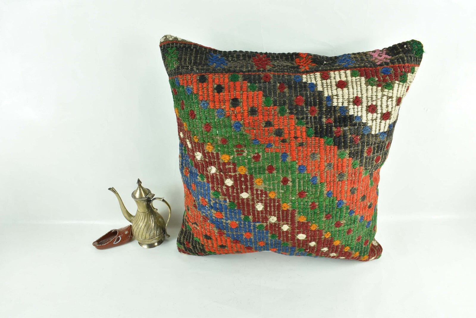 20x20 Kilim Pillow Cover Handmade Vintage Oushak Kilim Cushion Cover 2940