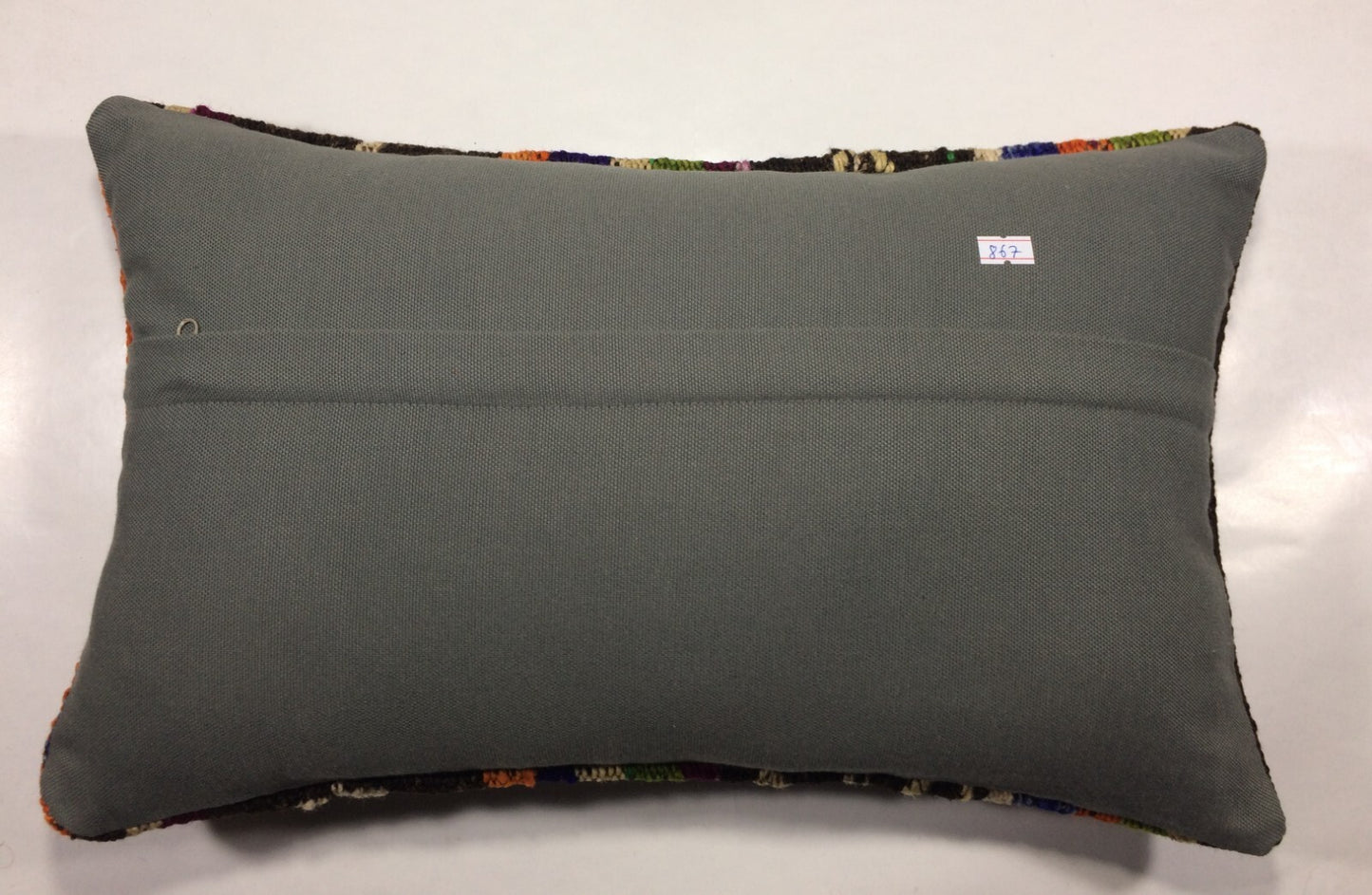 Kilim Pillow Cover 12x20 Handmade Turkish Rug Boho Ethnic Lumbar Cushion 867