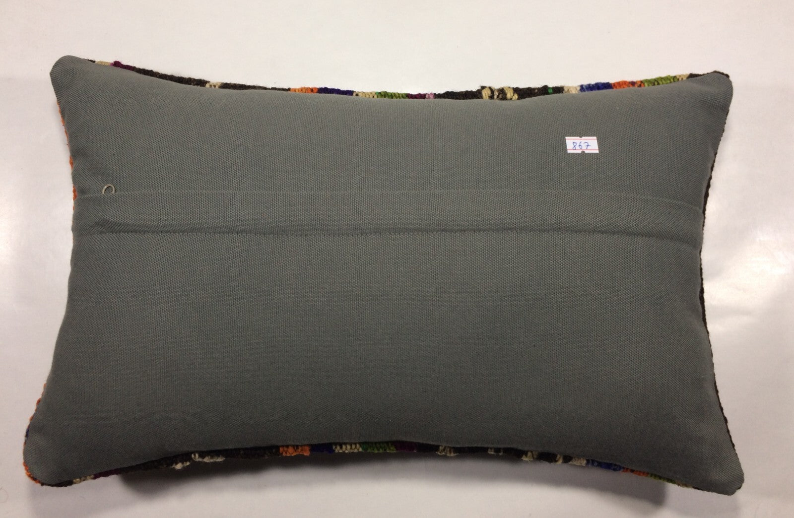 Kilim Pillow Cover 12x20 Handmade Turkish Rug Boho Ethnic Lumbar Cushion 867