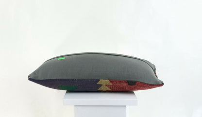 Kilim Pillow Cover 8x16 in Handmade Oriental Rug Tribal Ethnic Lumbar Case A1050