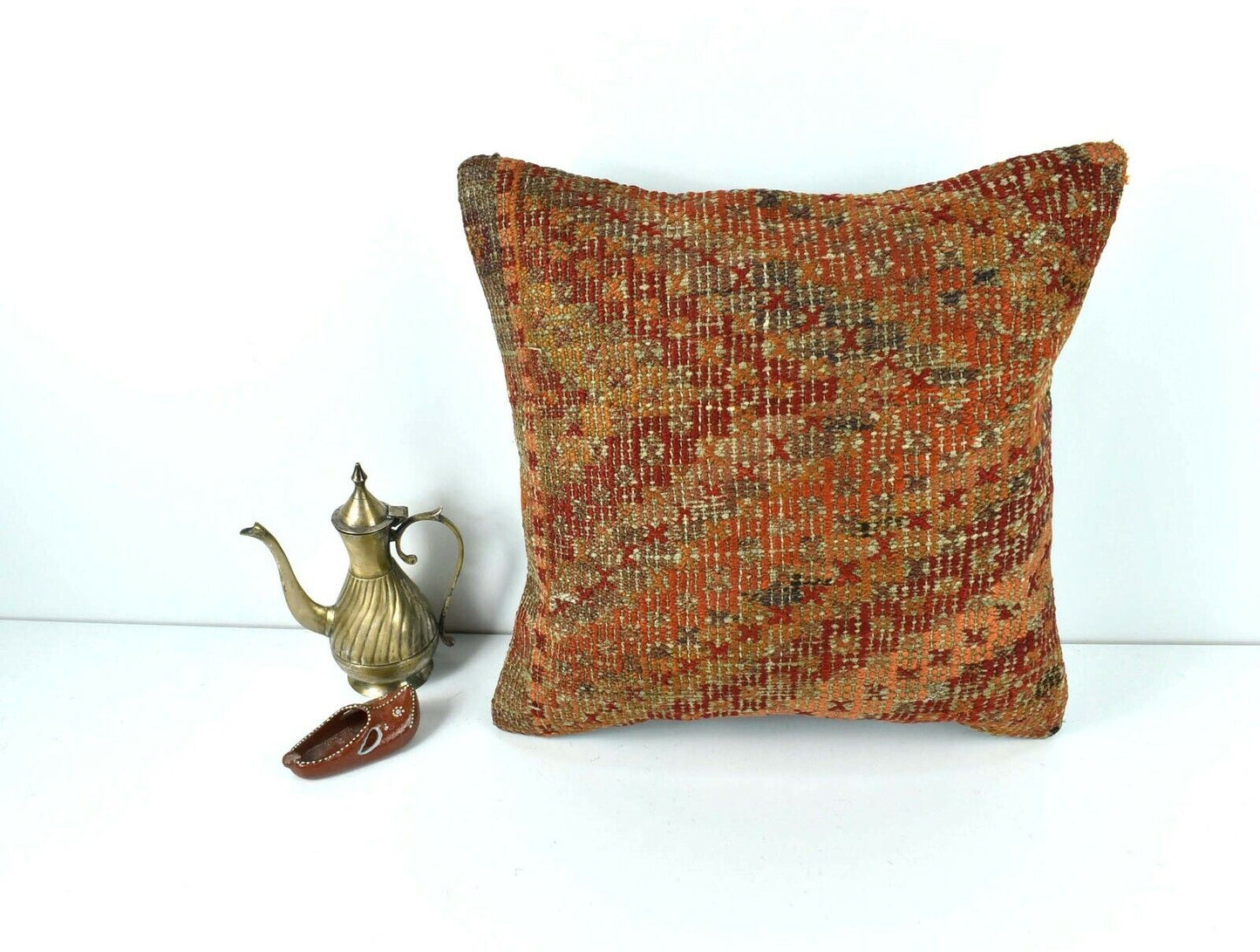 Kilim Pillow Cover 16x16 Oriental Traditional Handmade Bohemian Cushion A1613